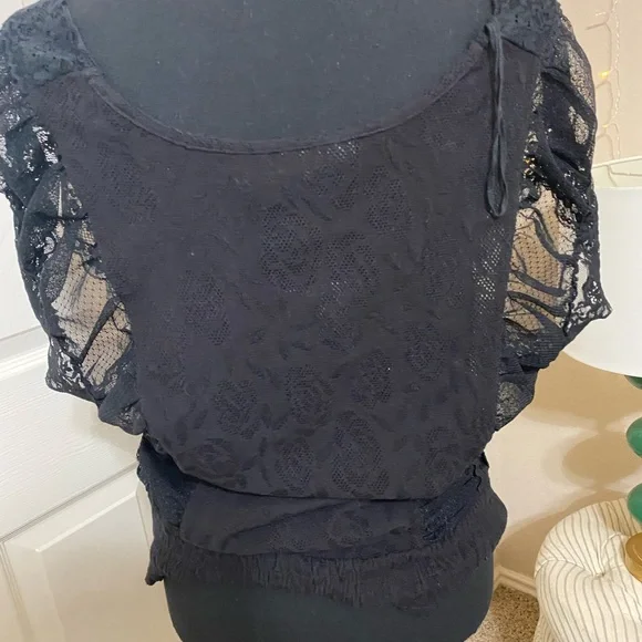 Free People Black Lace Top - Picture 4 of 7